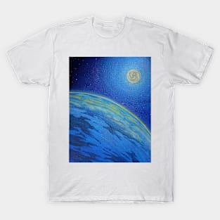 Oil Painting - Blue Planet and its Moon, 2008 T-Shirt